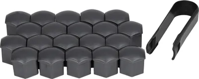 Produktbild von 20stk. Radmutternkappen 21mm Radbolzen Radkappen Abdeckungen Plastik Verschlusskappe für Autos Grau