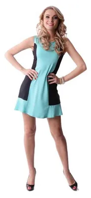 Produktbild von Damen Longshirt Tunika Top Minikleid zweifarbig; S/M Mintgrün