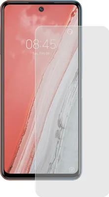 A screen protector is placed over a smartphone screen.