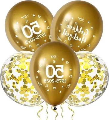Zdjęcie produktu dla Balony metaliczne z efektem złocenia, opakowanie 30 sztuk, 30 cm – dekoracja na złote gody i 50. rocznicę ślubu