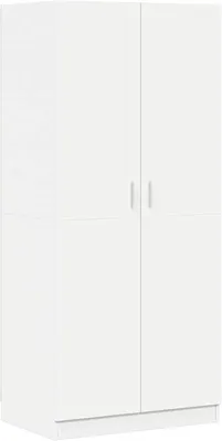 Obrázok produktu pre Skriňa na oblečenie, komoda s 2 dvierkami, biela, 80 x 52 x 180 cm, vyrobená z drevotriesky