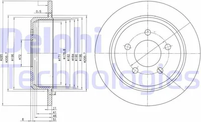Produktbild von 2x DELPHI Bremsscheibe BG3073 für JEEP Grand Cherokee I (ZJ ZG) 59 5mm 285mm