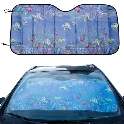 Produktbild von Klein Fisch Autosonnenschutz – Aufblasbare Frontscheibenabdeckung für UV- und Hitzeschutz – Silber