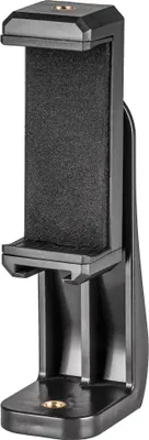 Produktbild von Mantona Smartphone Halter - universelle drehbare Halterung für Smartphones (63-100mm) mit Blitzschuh, Handyhalterung mit 2x 1/4 Zoll Gewinden für Stative, ideal für Vlogging, Streaming, Fotografie