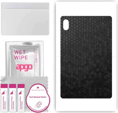 Produktbild von apgo Rückseite Schutzfolie, Skin, kompatibel mit Huawei MatePad 11 2023, Hinten Displayschutzfolie aus Vinylfolie, kratzfest, einfache Montage - Schwarze Honigwabe