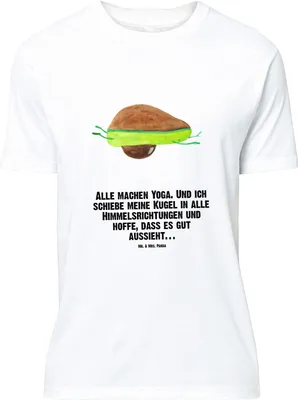 Produktbild von Mr. & Mrs. Panda Größe XXL T-Shirt Avocado Yoga - Weiß - Geschenk, Lustiges, Unsportlich, Bauch, Humor, Hilfe, Shirt, Oversize, Haha, mit Spruch, Tshirt