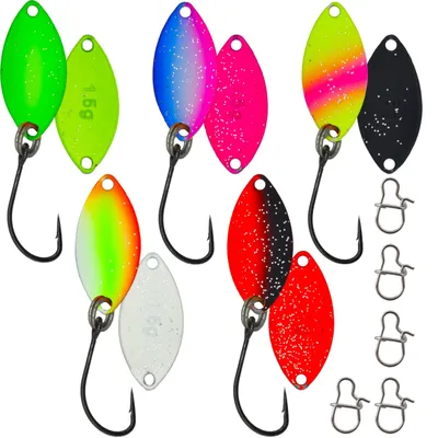 Immagine prodotto di Set di esche per trote composto da 5 ondulanti luminosi per la pesca