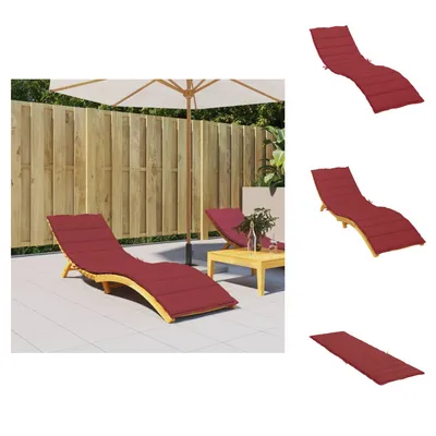 Zdjęcie produktu dla vidaXL Poduszka na leżak wino czerwone 200x70x3 cm tkanina Oxford - Poduszka do siedzenia