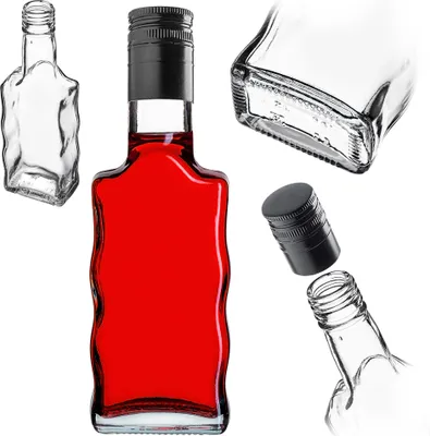 Image de KADAX Flacon de teinture en verre 200 ml avec long bouchon noir, 50 pièces.