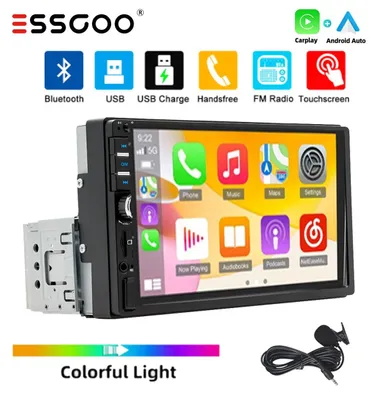 Produktbild von Autoradio 7 Zoll Touchscreen 1 DIN Apple CarPlay Android Auto Navi Bluetooth SD-Karte FM AM Radio Freisprecheinrichtung Mirror Link Equalizer 4x60 Watt