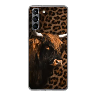 Produktbild von MuchoWow® Handyhülle Schutzhülle Hülle für Samsung Galaxy S21 Schottischer Highlander - Pelz - Pantherdruck Silikon Softcase Handy Hülle - Softcase