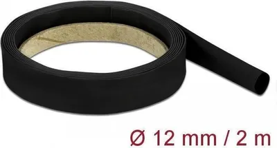 Imagen del producto de Tubo termorretráctil Delock, 2 metros x 12 mm, color negro