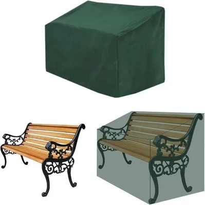 Image de Couverture de banc de jardin - imperméable - résistant aux UV - 1 pièce - vert - 210D polyester