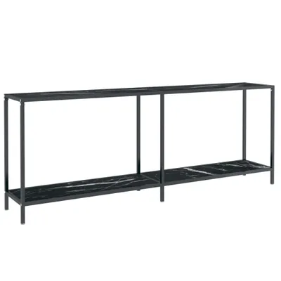 Obrázok produktu pre vidaXL Konzolový stôl čierny 200x35x75,5 cm Tvrdené sklo