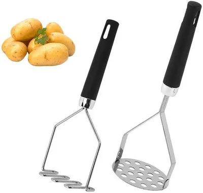 Productafbeelding van Roestvrij Stalen Aardappelstamper met Ergonomische Handgreep