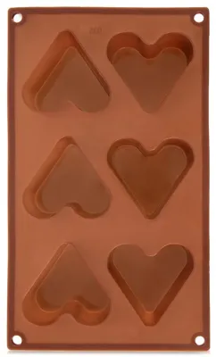 Produktbild von Orion | Muffinform - 29x17,5x3,8 cm - Antihaftbeschichtet - Silikon - Herz Backform Braun