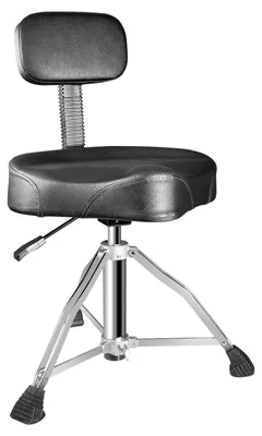 Image de Solidchoice - Tabouret de batterie avec dossier, hauteur réglable, noir