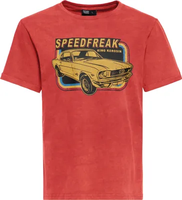 Produktbild von KING KEROSIN Print T-Shirt Acid-Washed Speedfreak Red 3Xl