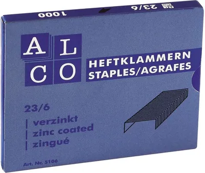 Produktbild von Heftklammern Stahl verzinkt 23/6 VE=10x1000 Stück