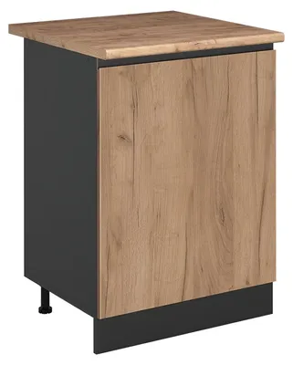 Image de Meuble bas de cuisine Vicco R-Line Chêne doré/Anthracite 60cm avec 1 porte plan de travail Chêne doré, Model 72040