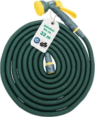 Image de Tuyau d'arrosage flexible Steuber Platinum GREEN avec 8 fonctions de pulvérisation, 33 m, label Süd, avec adaptateur intérieur et extérieur