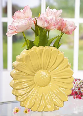 Produktbild von Gilde Vase, Blume, "Primavera", Keramik, hellgrün, VE 2, L. 9 cm, B. 26 cm, H. 27 cm Höhe: 27.00 cm Breite: 26.00 cm Tiefe: 9.00cm 33015