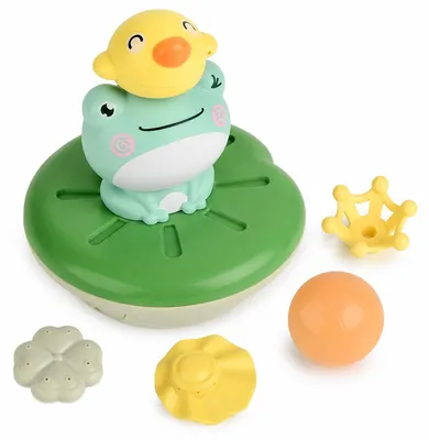 Produktbild von Badespielzeug Kinder mit Wassersprüher, Baby Badewannenspielzeug mit 5 Sprühaufsätzen, Wasserspielzeug für Badewanne, Pool & Dusche, ab 1 Jahr