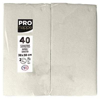 Produktbild von PRONAPPE SV623902I, Elfenbein, Quadratisch, 380 mm, 380 mm, 203 g, 40 Stück(e)