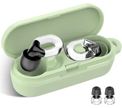 Image de Bouchons d'oreille pour dormir, réutilisables, en silicone, réduction du bruit de 35 dB, 7 paires, tailles XS/S/M/L, transparents