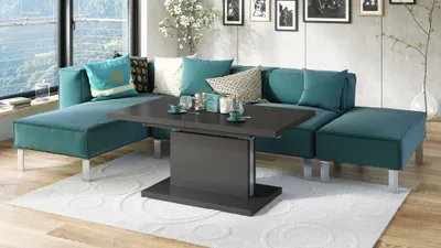 Produktbild von Design Couchtisch Tisch Aston stufenlos höhenverstellbar ausziehbar 120 bis 200cm Esstisch
