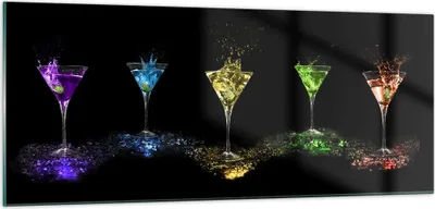 Produktbild von Bilder auf glas - Cocktail trinken Alkohol Glas - 100x40cm - Glasbilder - Wandbilder - Kunstdruck - zum Aufhängen bereit - Wanddekoration aus Glas - Glas Bilder - Wandbild auf Glas - GAB100x40-0442