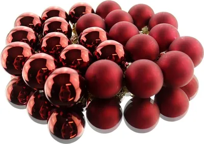 Produktbild von Kaemingk Weihnachts-Micro-Kugeln Ox Blood dunkelrot Ø 2,5 cm aus Glas - 24er Pack