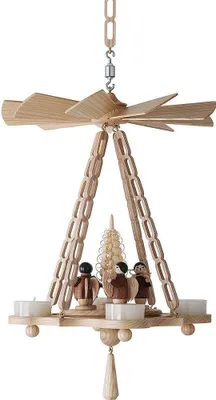 Produktbild von 1-stöckige Hängepyramide Engel (30cm) von Volkskunstwerkstatt Unger