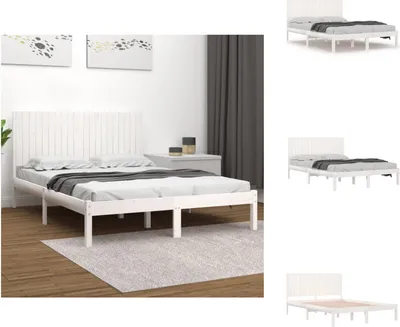 Produktbild von vidaXL Massivholzbett Weiß Kiefer 200x200 cm -  Betten & Bettgestelle
