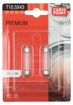 Productafbeelding van Carpoint Premium C10W autolampen, 12V, 2 stuks