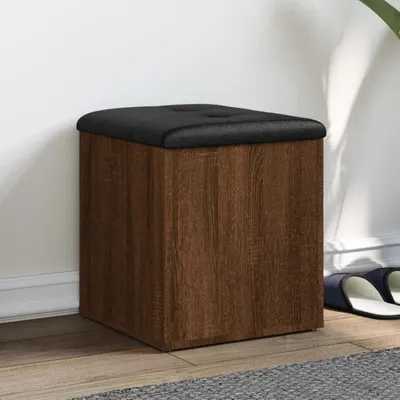 Produktbild von Design Möbel Sitzbank mit Stauraum Braun Eiche 42x42x45 cm Holzwerkstoff - 2024 Neu