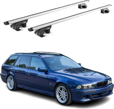 Image de Barres de toit transversales ABE pour BMW Serie 5 Break E39 E61 1996-2011 Gris