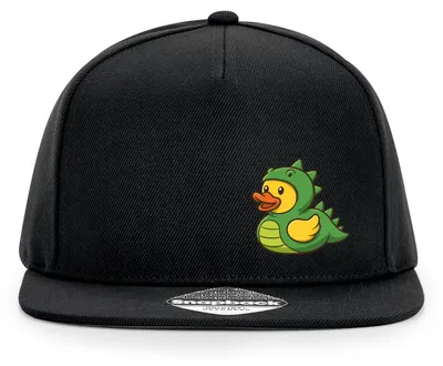 Produktbild von Huuraa Cappy Mütze Quietscheente Dinosaurier Gummiente Gärtnerin Black Polyester Snapback Kappe Geschenkidee