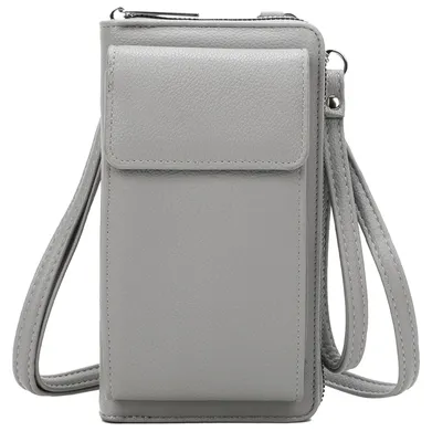 Produktbild von Handytasche Portemonnaie Damen Geldbörse Umhängetasche GREY (Y-92)
