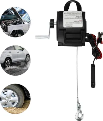 Obrázek produktu pro Elektrický naviják – 12 V naviják pro lodě a přívěsy – tažná síla 907 kg – motor 300 W – dvojité ovládání – pro těžké náklady – pro automobily, lodě a přívěsy