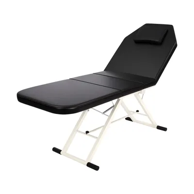 Obrázek produktu pro Kosmetické lehátko, skládací masážní lehátko, masážní lůžko, masážní stůl, černá barva, masážní lehátko, wellness, přenosné, kosmetika, terapie
