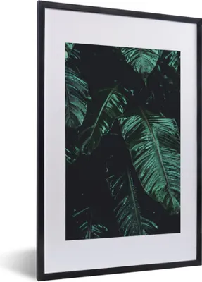 Produktbild von MuchoWow® Gerahmtes Poster Dschungel - Palme - Blätter - Tropisch 40x60 cm - Poster mit Schwarzem Bilderrahmen Wandposter Rahmen Foto Bilder - Poster in Rahmen