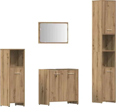 Image de vidaXL Ensemble de meubles de salle de bain 4 pièces chêne artisan bois composite