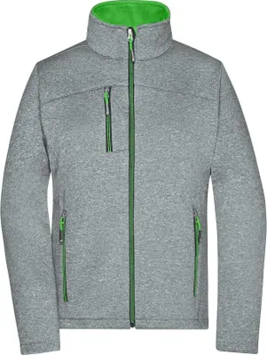 Produktbild von Softshelljacke in Melange-Optik dark-melange/green, Gr. L