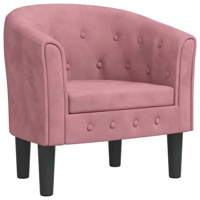 Image de Fauteuil rose velours