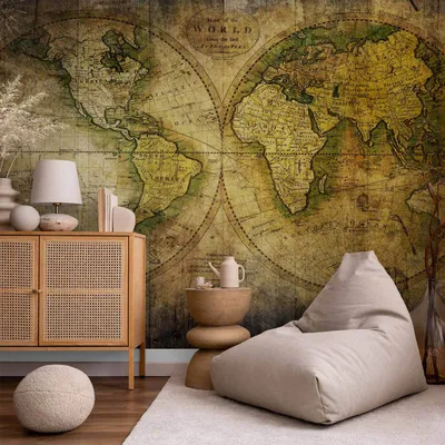 Produktbild von Selbstklebende Folie Fototapete - Searching for Old World 196x140 cm Karten k-A-0019-a-b