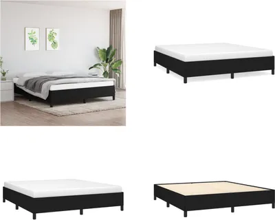 Obrázek produktu pro vidaXL Rám postele černý 160x200 cm látka - Rám postele - Rámy postelí - Rám postele - Postel