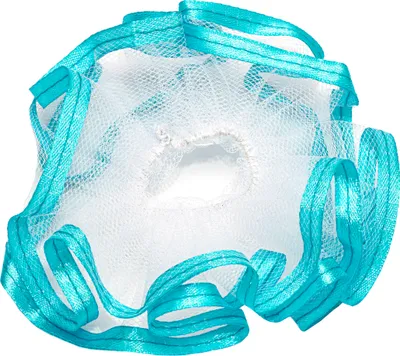 Image de NKlaus Manchon pour bougie de baptême et de communion en tulle avec protection anti-gouttes, 12 x 9 cm, turquoise, ruban de satin 14426