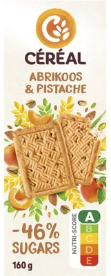Immagine prodotto di Céréal Abrikoos & Pistache Koek 160g – Snack con meno zucchero, frutta e noci
