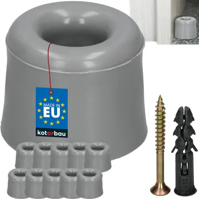 Produktbild von KOTARBAU® 10er Set Türstopper Boden zum Schrauben 27 mm Grau Bodentürstopper Bodenmontage Türstopper aus Gummi